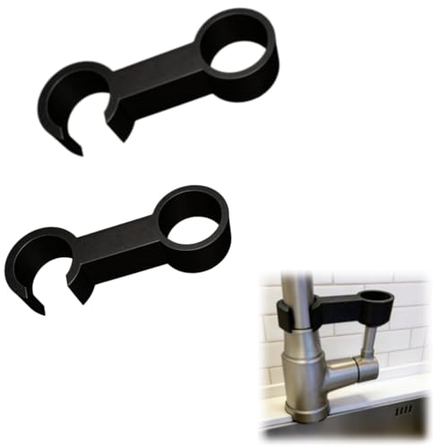 2 Pack Faucet Lock for Kitchen or Bathroom Sink Pet & Child Proof Water Handle Protector Tool-Free Flood Prevention Device Fits 1" to 1-1/8" Diameter FaucetsReplacement Parts (Black)