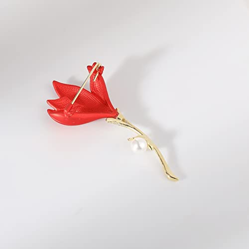 Image of Red Rose Flower Brooches and Pins for Women Costume Jewelry Brooch Pins Broches Jewelry for Women Elegant Lady Pin