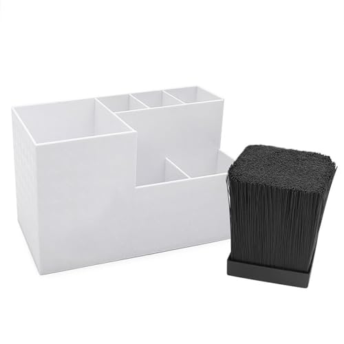 Rangement d'outils de coiffure blanc avec support de ciseaux et bac pour peignes