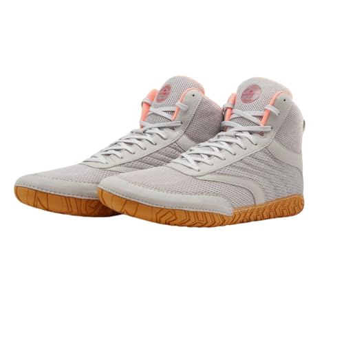 Unisex Gym Shoes - Lightweight Training Sneakers with Breathable Mesh Upper, Flat Sole, and Ankle Support, Athletic Workout Gym Shoes for Weightlifting, Crossfit, Indoor Cardio and Combat - (Grey)