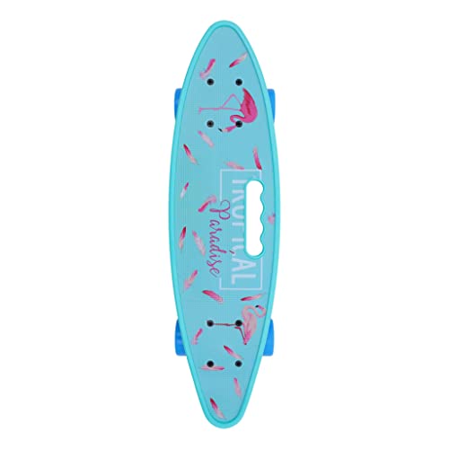 Cruiser Skate Tipo Penny 59 cm Tropical | Monopatín Urbano | Rodamientos ABEC-7 | Ruedas Poliuretano 78A | Ejes Aluminio 82 mm | Soporta 150 kg, theLongboarder