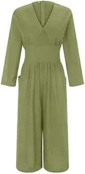 Broekpak voor dames, revers, linnen, jumpsuit voor dames, elegant
