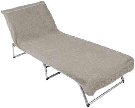 ZOLLNER Schonbezug - weiches und saugstarkes Strandtuch in 75x215 cm - waschbar bis 60°C - Baumwolle in grau - Fester Halt durch eingenähte Kapuze - Oeko Tex® Zertifiziert
