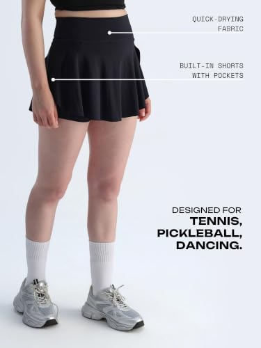 Image of CAVA Swirl Tennis Skorts for Women | Built-in Shorts, Moisture-Wicking, Stretchable, Pockets, Twirl-Friendly Design | Active Skirt for Sports