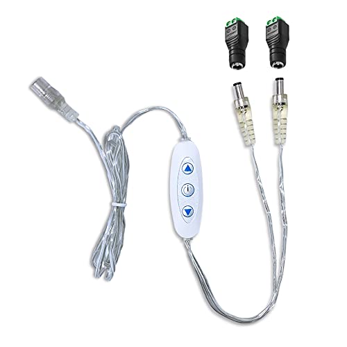 Image of jXIN 12V DC Sensitive Dimmer Switch for Neon Sign, Low Voltage Unique Female Male Connector with 2 Female Power Jack Adapter Suitable for LED Strip Light