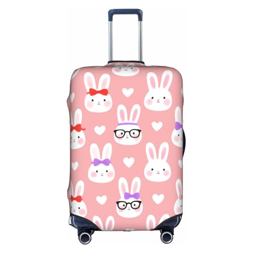 Travel Luggage Cover Happy Easter Rabbit Pink Fashion Washable Baggage Suitcase Protector Fit For Luggage Large - Main Image