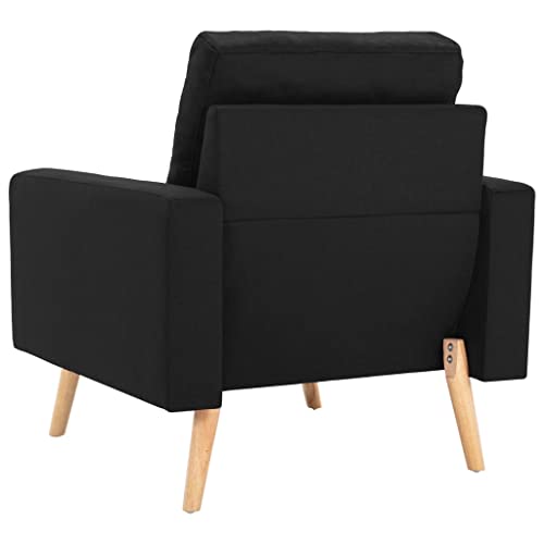 KLYEON 2-TLG. Sofagarnitur Stoff Schwarz,Elegante Schwarze Couchgarnitur aus Stoff mit Sessel und 2SitzerSofa für entspannte Momente im Wohnzimmer Wohnzimmer, Sofas – Bild 8