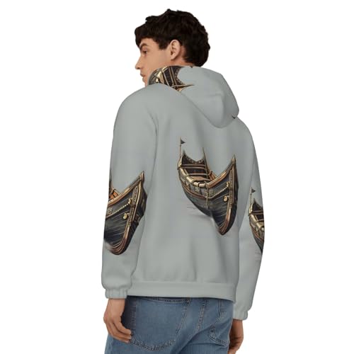 Sweat à capuche viking pour homme avec imprimé bateaux anciens pull décontracté d'automne