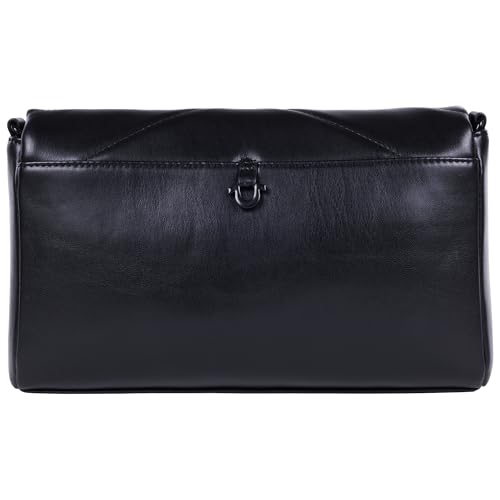 True Religion Crossbody Bag Quilted Flap, Women’s Structured Shoulder Purse, Black3