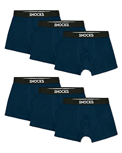 Snocks Boxer Homme Coton (Lot de 6) Caleçons Hommes Boxers 6X Bleu, Taille M - sous-vêtements pour Hommes - Caleçon, Slip Cover