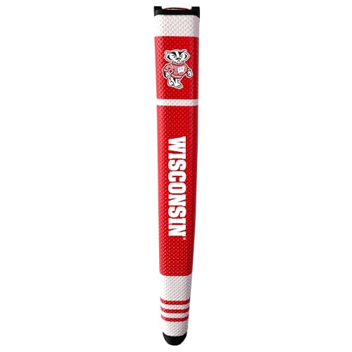 Team Golf NCAA Wisconsin Badgers Golf Putter Grip Golf Putter Grip with Removable Gel Top Ball Marker, Durable Wide Grip & Easy to Control