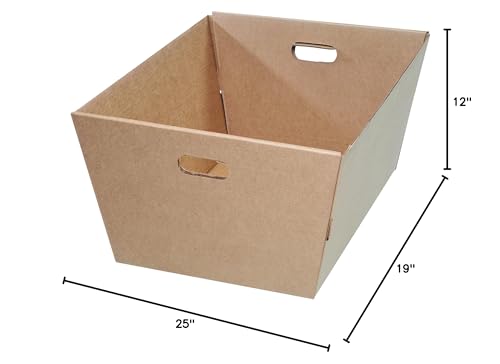 Image of Tape Logic TLMT251912 Corrugated Totes, 25 inch x 19 inch x 12 inch, Kraft (Pack of 25)