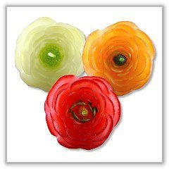 Ranunculus Flower Floating Candles - Light - Mini - Set of 3