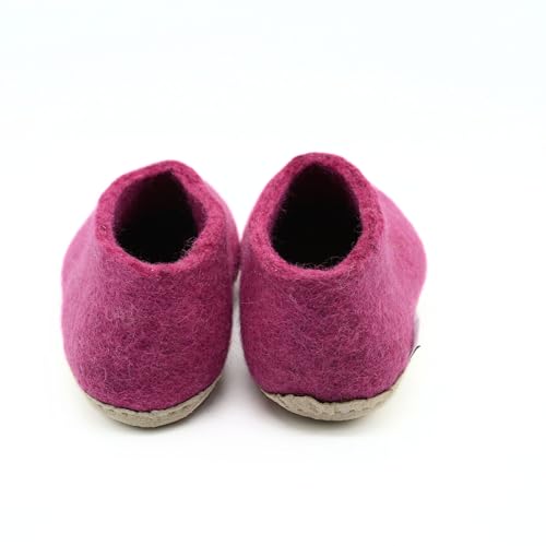Pink Shoes, Handmade Pure Wool Slip On Shoes, Indoor Shoes3