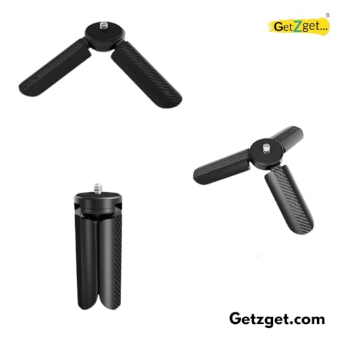 Image of GetZget Mini Tripod Desktop Stand Stabilizer Holder Compatible with DJI OSMO Pocket 3 / Pocket 2, DJI Action 6 /5 / 4 /3, Insta360 X2 / X3 / X4 / X5, Gopro Camera 1 /4Th Screw Mount Accessories
