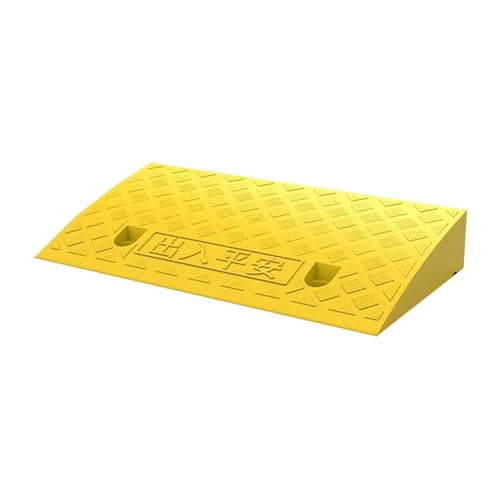 Rampa para silla de ruedas, rampa plástica para autos con textura antideslizante, resistencia al desgaste y presión, para entrada de casa, parque y estacionamiento (Amarillo, 50x27x8cm) miniatura 1