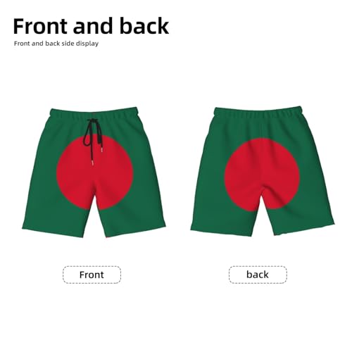 Flag of Bangladesh Youth Beach Pants, Soft and Breathable, with Drawstring Waist, Suitable for Sports and Leisure.2