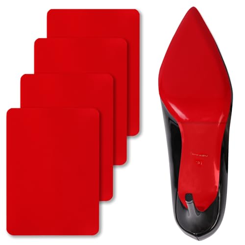 Ashoesert Red Bottoms Shoe Sole Protector, 4 Pcs Self-Adhesive Shoe Bottom Protector for Christian Louboutin High Heels, Shoe Sole Protector Replacement for Louboutin Shoes