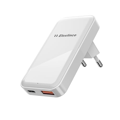 20W Chargeur Secteur Rapide, Elexlinco Double-Port Chargeur Rapide avec PD 20W et QC 3.0 18W Compatible avec iPhone 13 Pro Max/SE 2022 12 Pro/11/XR/X/8...