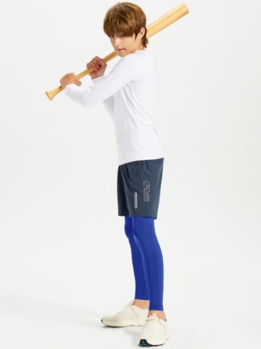 Image of DEVOROPA Boys Leggings Youth Compression Pants Sports Tights Basketball Football Baseball Soccer Baselayer Slim /Regular /Husky