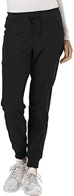 HeartSoul Break On Through Women's Medical Scrub Jogger Pants – Black, 5-Pocket, Size L