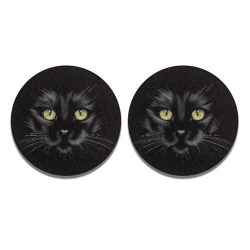Alfombrillas para portavasos de carro negro 2 unidades