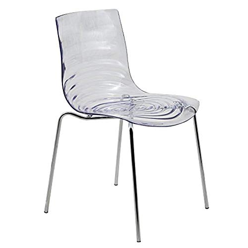 Image of LeisureMod Clear Acrylic Lucite Dining Chair with Metal Legs Accent Side Chair for Dining Room, Contemporary Kitchen, Small Spaces, and Office