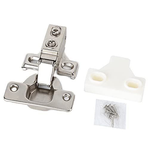Short Arm Full Overlay Cabinet Hinge Set 1.4 Inch Corner Mount Hidden Hinges for Wardrobe Kitchen Cupboard