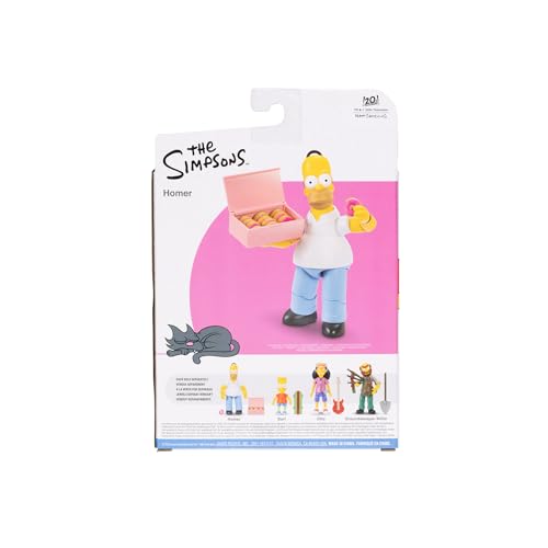 The Simpsons Boneco colecionável Homer Simpson de 12,7 cm da JAKKS Pacific, inclui acessório de caix