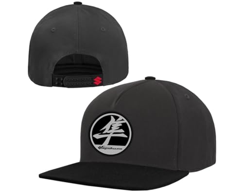SUZUKI Hayabusa Charcoal Flat Bill Baseball Cap 990A0-17203, Black