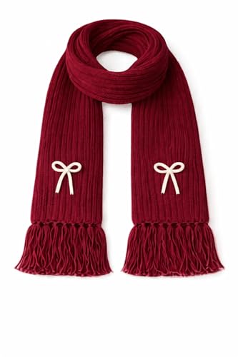 Image of KB STAR Cute Bow Women Casual Luxurious Premium Checkered Acrylic Woolen Muffler /Scarf /Stole for Winter