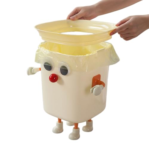 Caneca de basura para cocina con diseño divertido y color crema miniatura 4