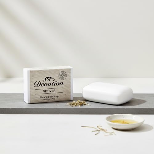 Image of Devotion | VETIVER Natural Bath Soap | Pack of 6 | 75g | Organic, Moisturizing, Refreshing Cleanse