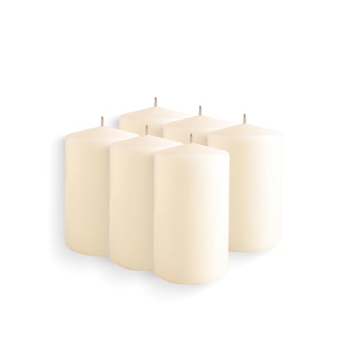 Simply Soson Ivory Pillar Candles 2.5x4 Set of 6 Unscented Bulk Pack