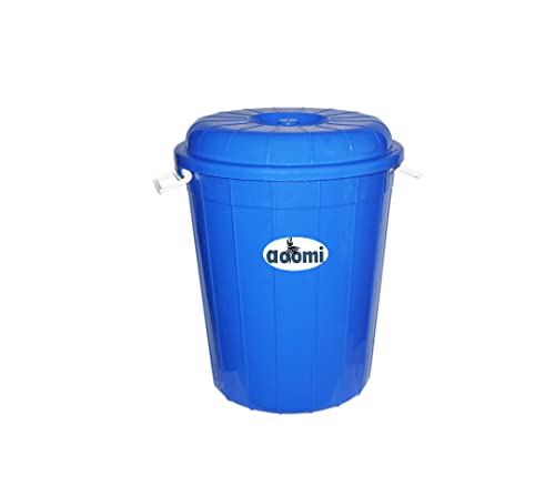 Image of AOOMI Multipurpose Plastic Storage Bucket Drum 50 LTR with Lid BLUE
