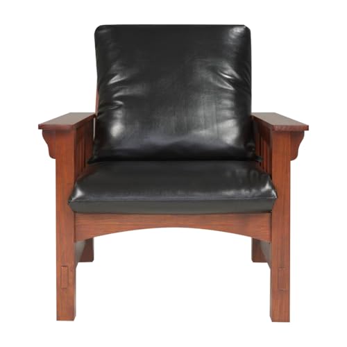 Sillón con tapizado de cuero sintético ajustable Madera miniatura 2