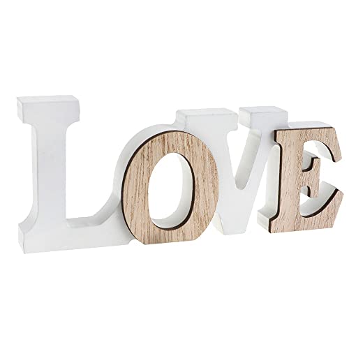 Centre de Table Lettre Love en Bois Blanc et Naturel (x1) R/6828