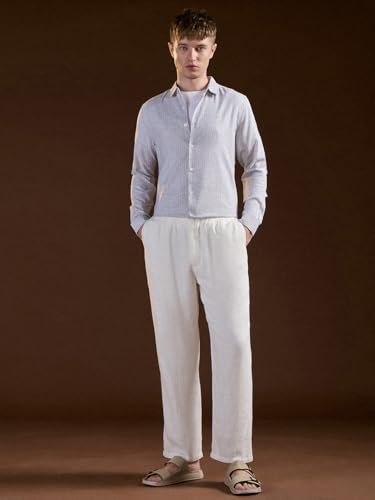 Image of THE BEAR HOUSE Men's Pure Cotton Solid Slim Fit Shirt