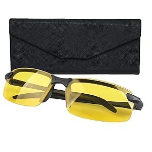 Lunettes de Conduite Nocturne Polarisées Anti-Éblouissement avec Protection UV400, Lentilles Jaunes pour Hommes et Femmes, Idéales pour la Conduite de Nuit, la Marche et le Cyclisme