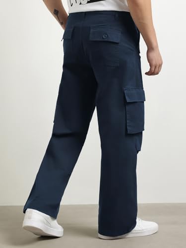 Image of Nobero Oversized Cargo Pants for Men | Oversized Fit | Multiple Cargo Pockets | Elasticated Waist | Casual & Utility Wear