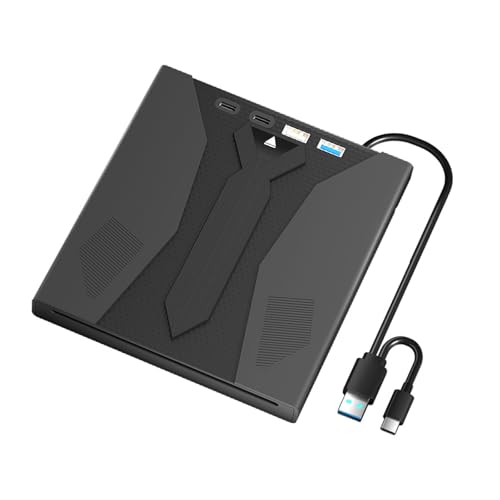Kalttoy Unidad de disco externa con conectividad USB 3.0 y tipo C, compacta, ligera, para portátiles, tabletas, mecanismo de carga, ranura de carga, disco portátil ROM