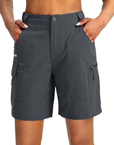 Viodia Women'S 7 Inch Hiking Cargo Shorts With Pockets Quick Dry Lightweight Shorts For Women Golf Casual Summer Shorts Steel Grey thumb #1