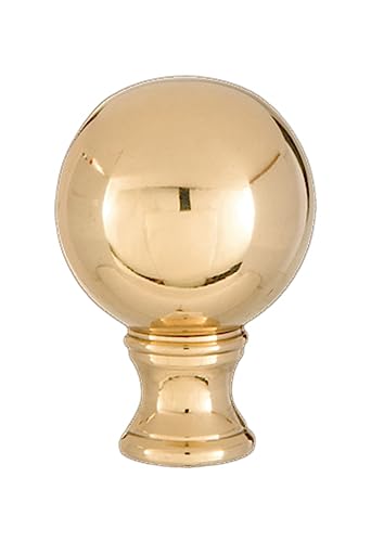 Image of B&P Lamp Smooth Ball Design, 32mm Solid Brass Finial, Brass Finish