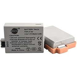 Bateria Canon 500D DSTE® 2x LP-E5 Li-ion Batería para Canon EOS 450D, 500D, 1000D, Kiss F, Kiss X2, Kiss X3, Rebel XS, Rebel XSi, Rebel T1i