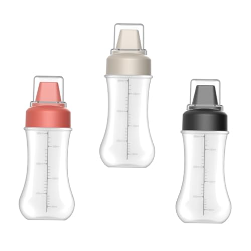 Mikinona 3pcs 350ml Food Grade Squeeze Bottles for Sauces Condiment Dispensers 5 Hole Spout Salad Dressing Bottles Reusable Sauce Squeeze Containers