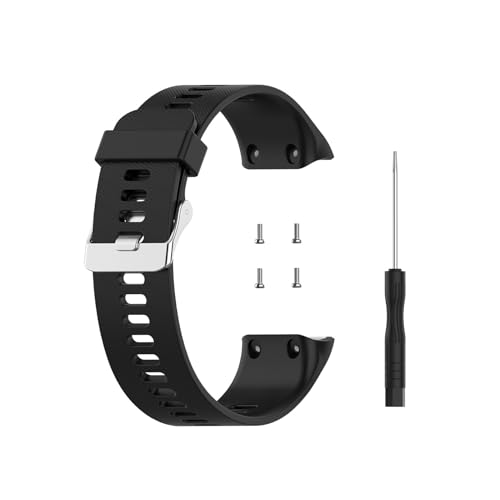 Correa de reloj para Garmin Forerunner 35 30, correa de repuesto de silicona para Garmin ForeAthlete 35J Garmin Forerunner 35J, ajuste suave y ajustable, fácil instalación con tornillos y