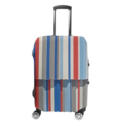 Travel Luggage Cover Suitcase Protector Red Blue White Gray Stripes Elastic Washable Suitcase Cover Anti-scratch Spandex Baggage Covers Fits 18-32 Inch Luggage