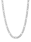 U7 Jewelry 5mm Preminum Fashion 316L Stainless Steel French Figaro Chain Necklace, Wear Alone or with Pendant for Men Women 22