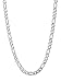 U7 Jewelry 5mm Preminum Fashion 316L Stainless Steel French Figaro Chain Necklace, Wear Alone or with Pendant for Men Women 22"