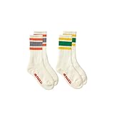 [ホカロン] 靴下 メンズ ラインソックス パイル 25-28cm 2足セット イエロー オレンジ